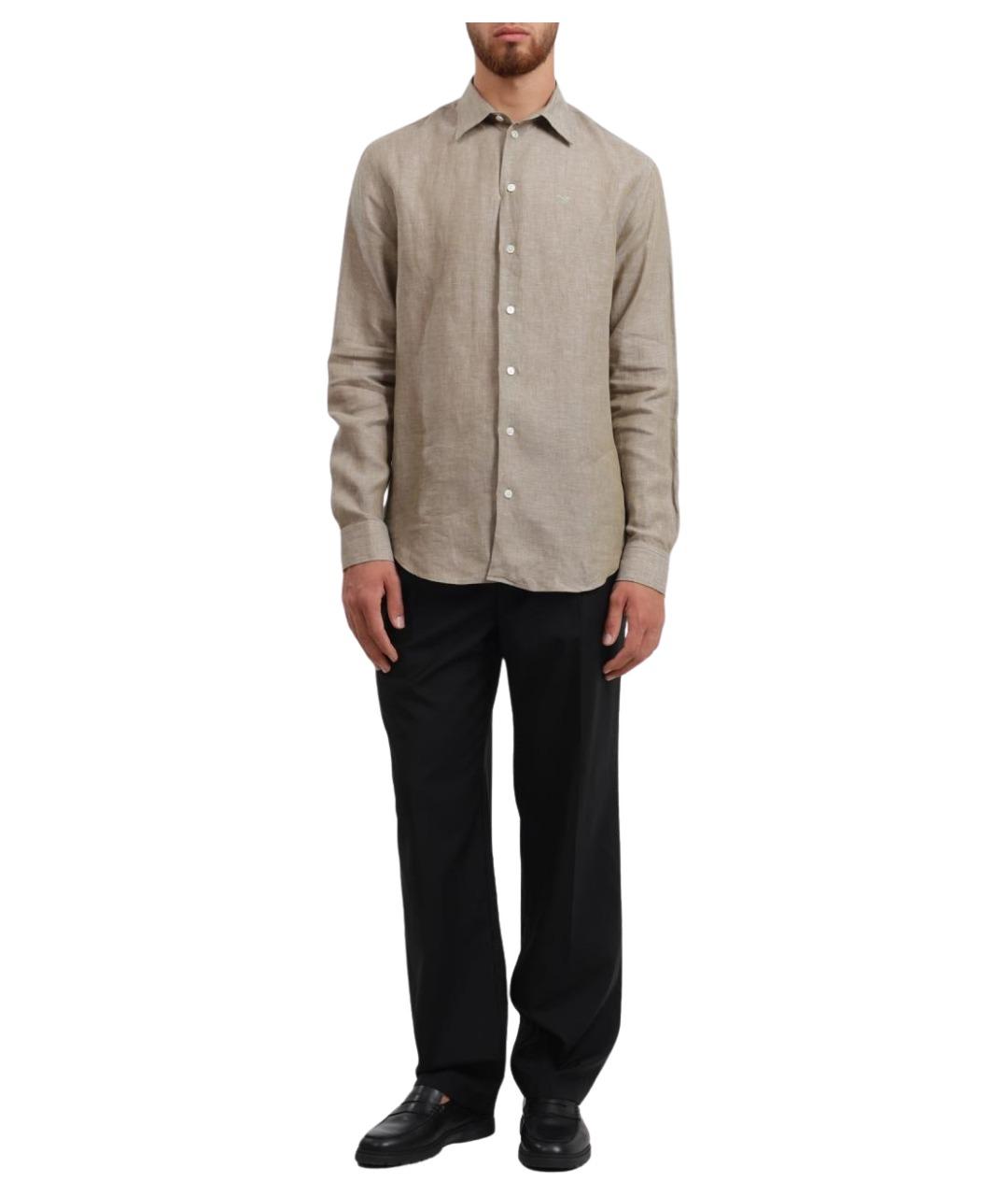 EMPORIO ARMANI Черные шерстяные повседневные брюки, фото 1