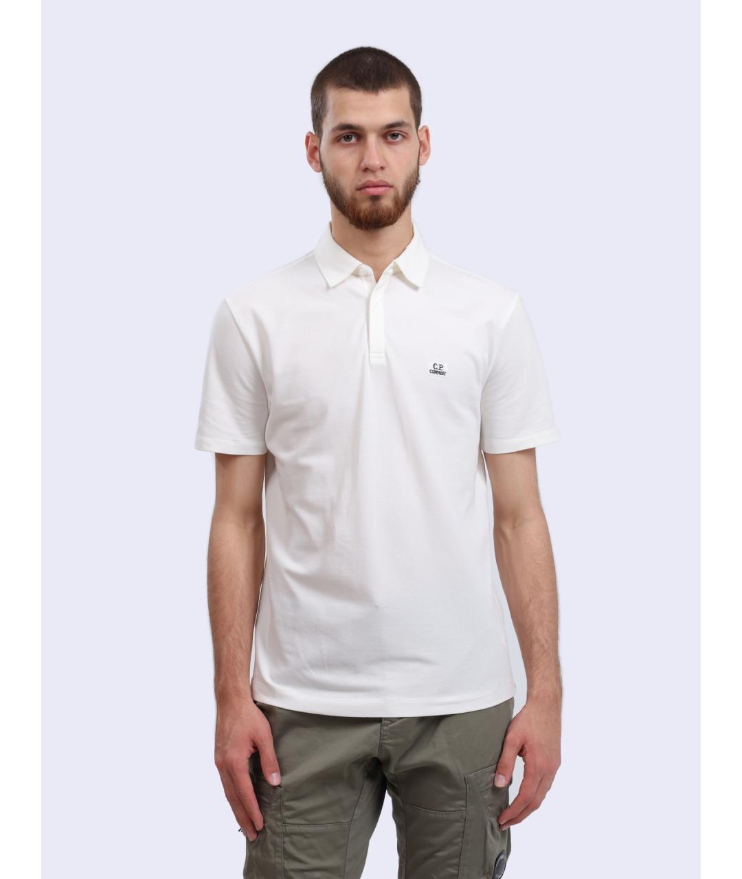 CP COMPANY Белое хлопковое поло с коротким рукавом, фото 2