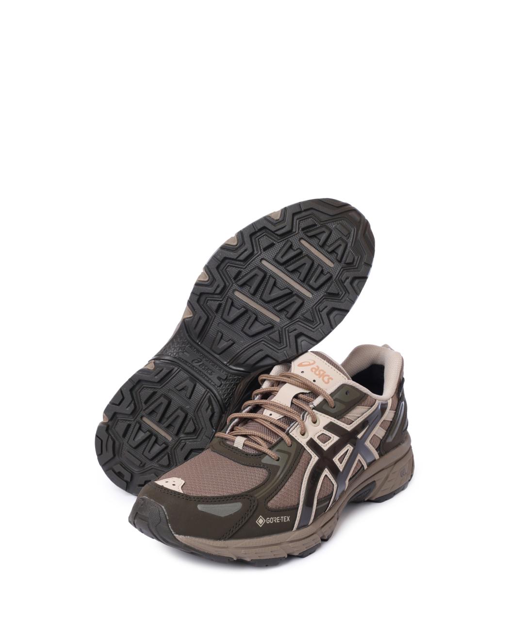 ASICS Коричневые текстильные низкие кроссовки / кеды, фото 4