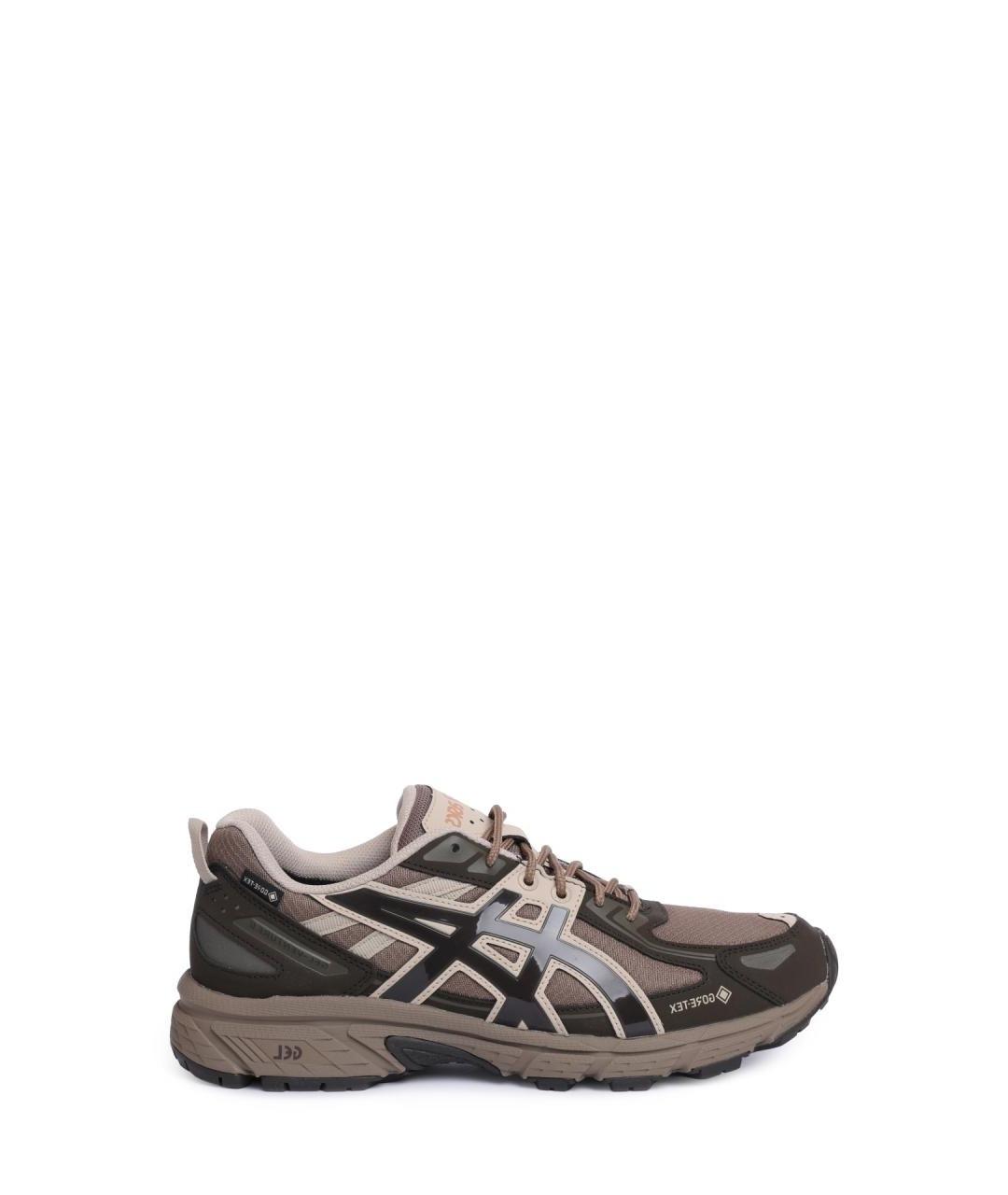 ASICS Коричневые текстильные низкие кроссовки / кеды, фото 1