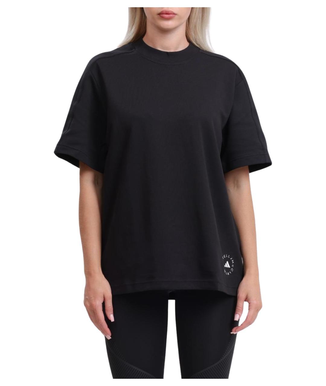 ADIDAS BY STELLA MCCARTNEY Черная хлопковая футболка, фото 1
