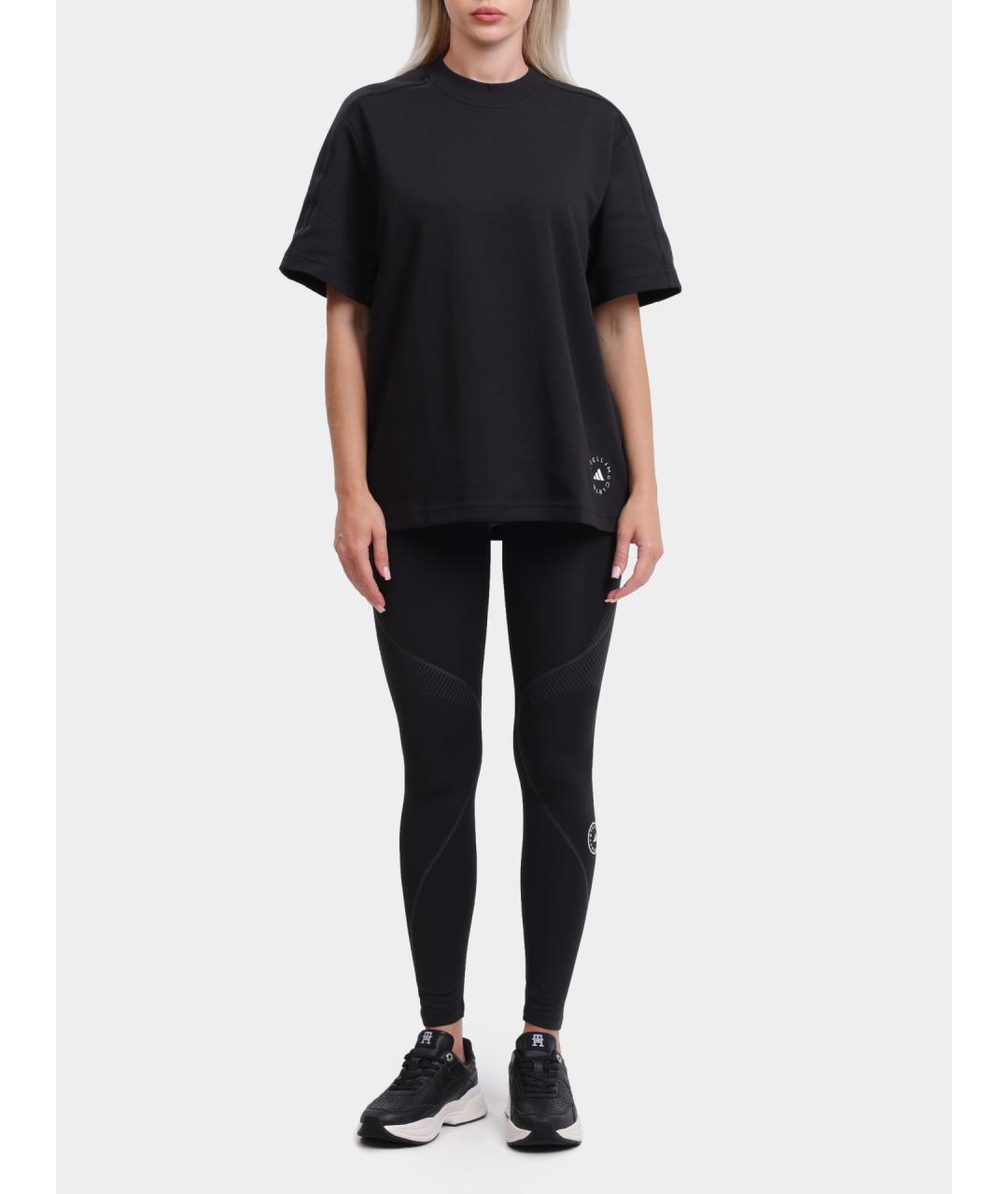 ADIDAS BY STELLA MCCARTNEY Черная хлопковая футболка, фото 2