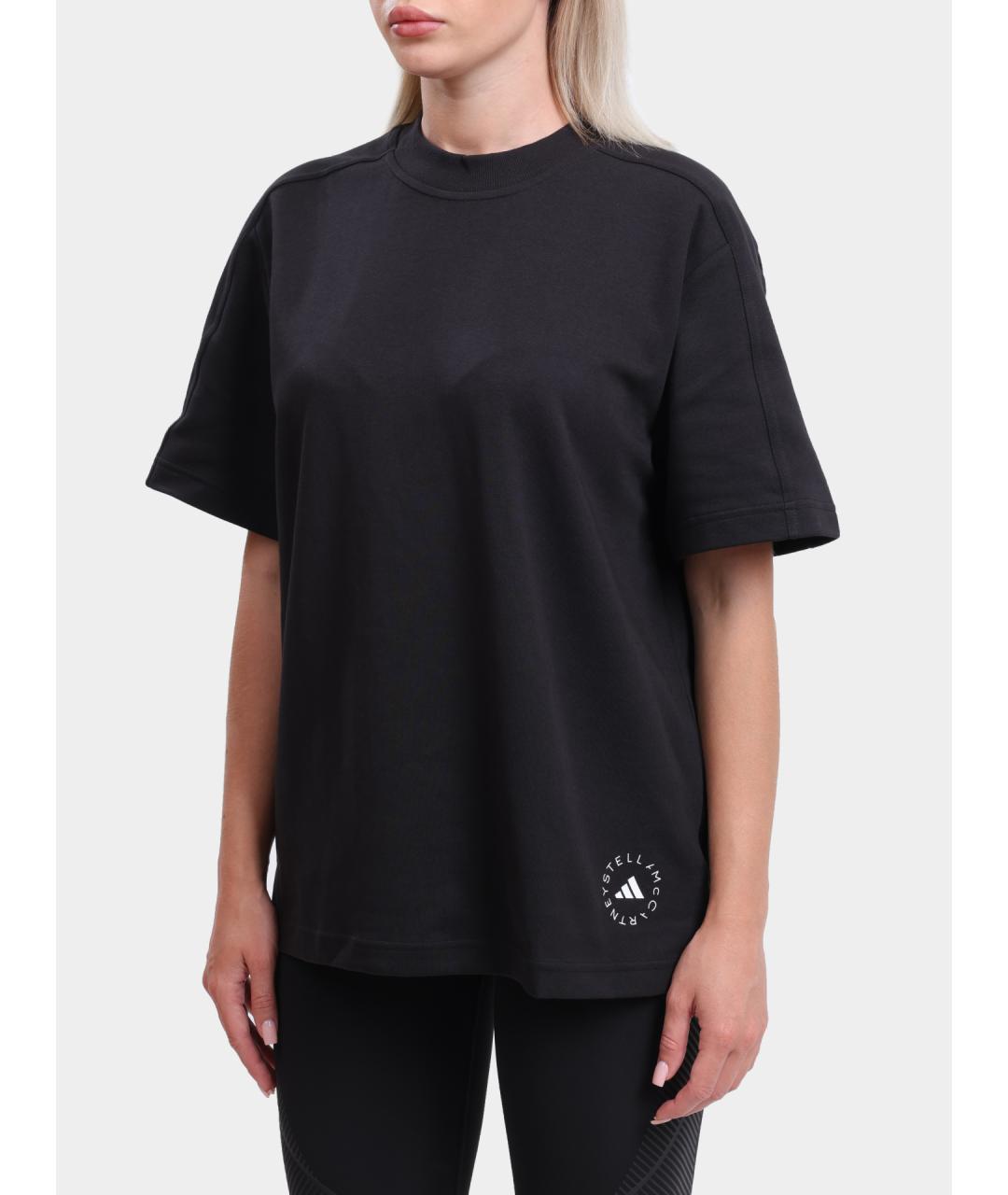 ADIDAS BY STELLA MCCARTNEY Черная хлопковая футболка, фото 3