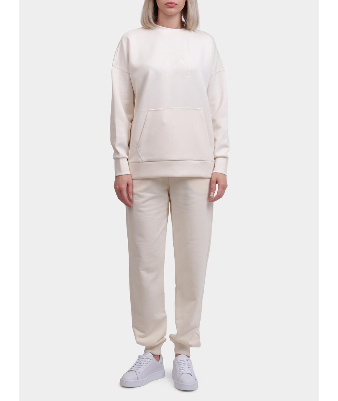 ARMANI EXCHANGE Белые хлопковые прямые брюки, фото 2