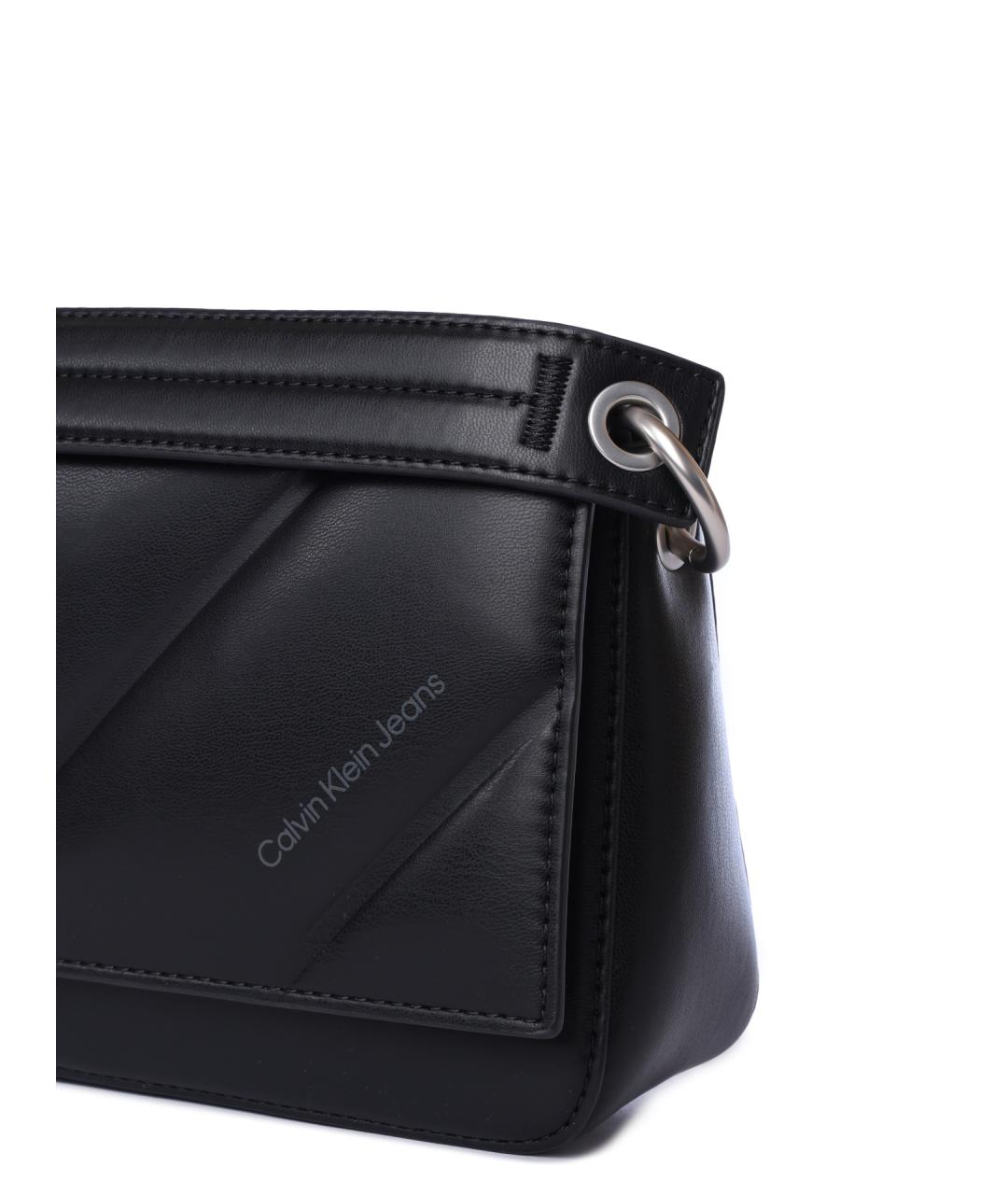 CALVIN KLEIN Черная сумка через плечо из искусственной кожи, фото 4