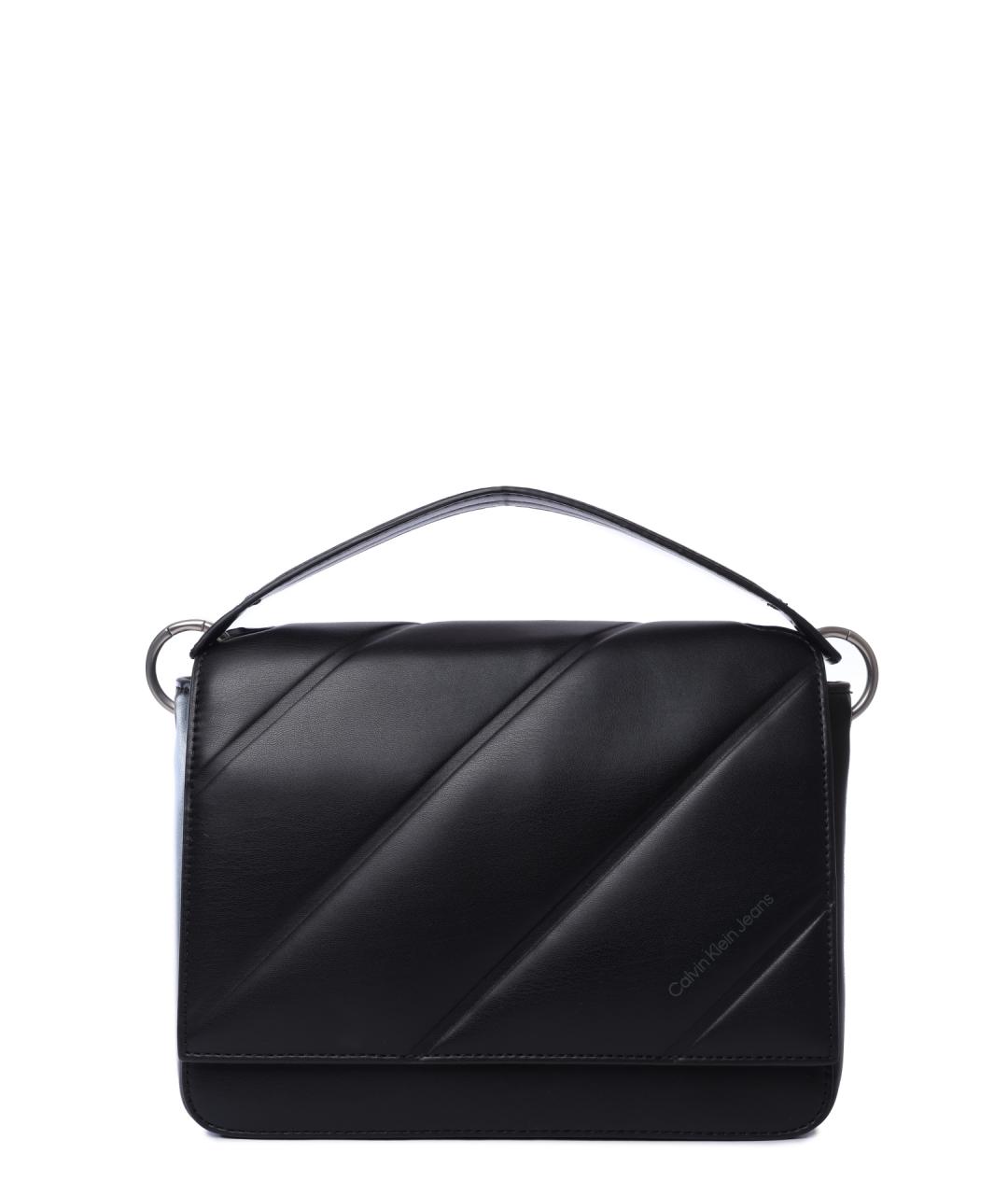 CALVIN KLEIN Черная сумка через плечо из искусственной кожи, фото 1