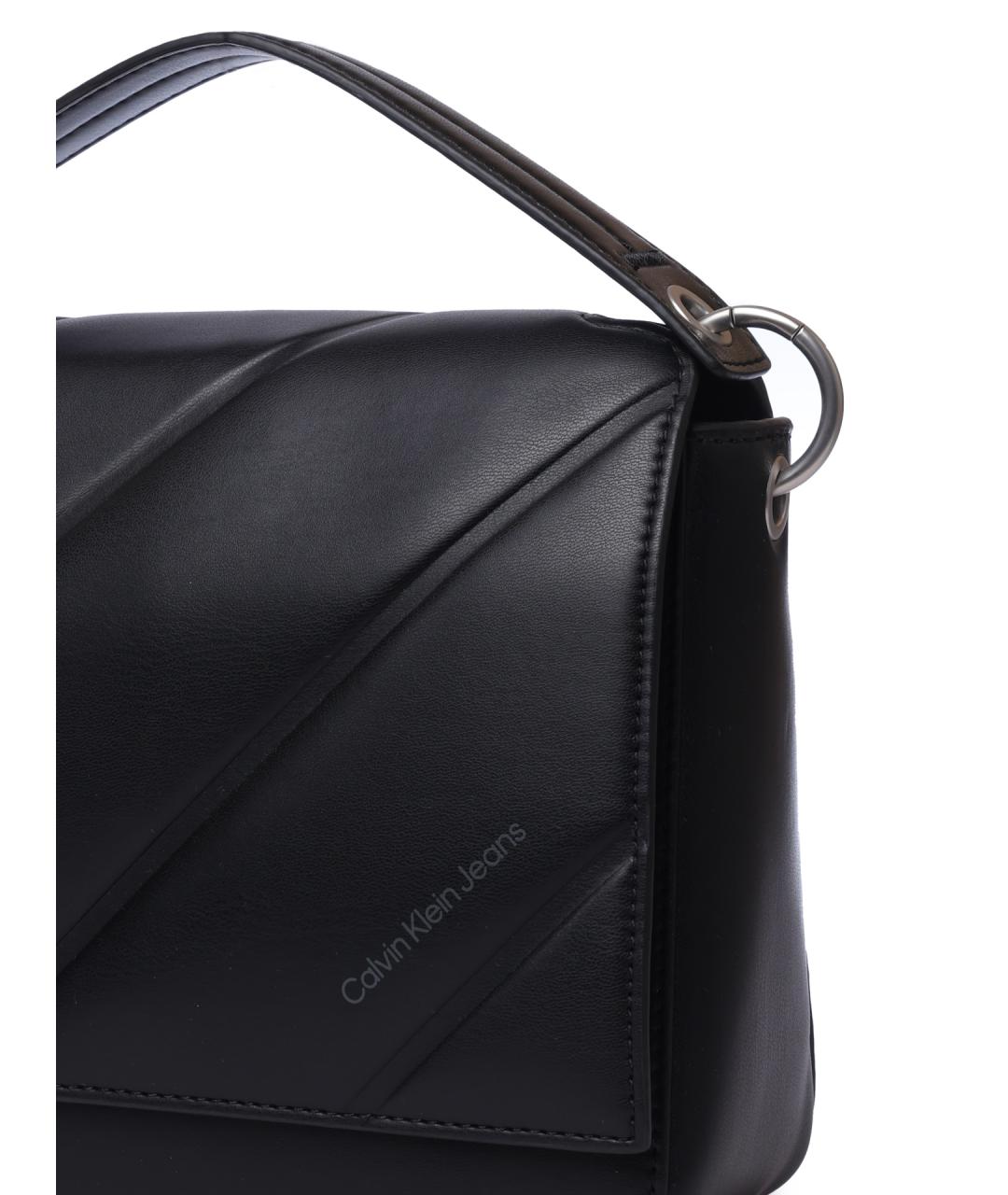 CALVIN KLEIN Черная сумка через плечо из искусственной кожи, фото 4