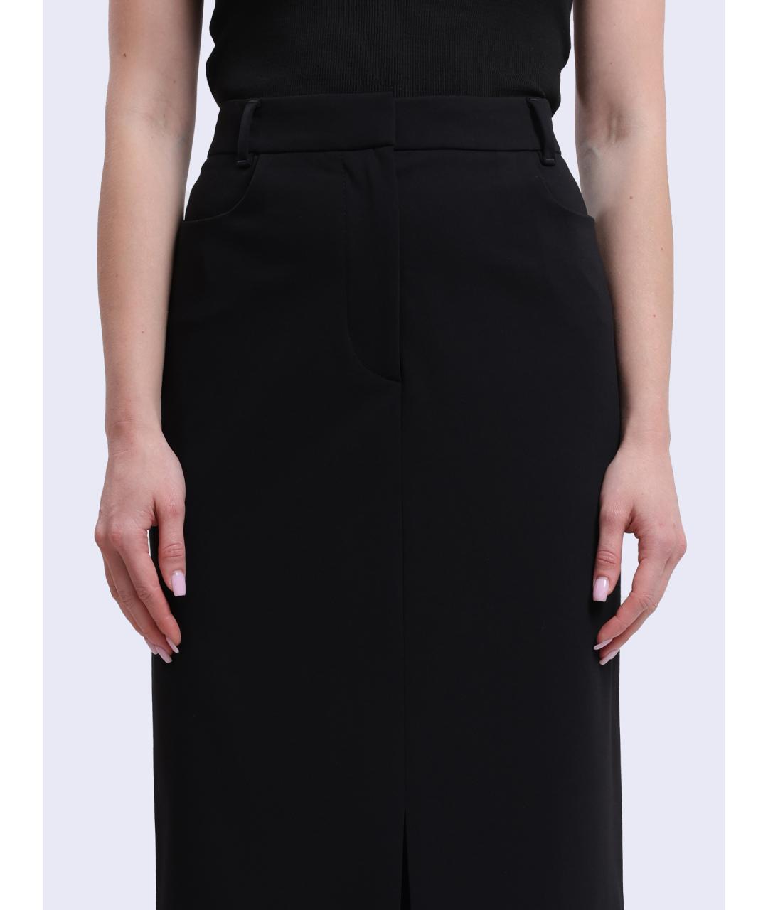 HUGO BOSS Черная юбка миди, фото 4