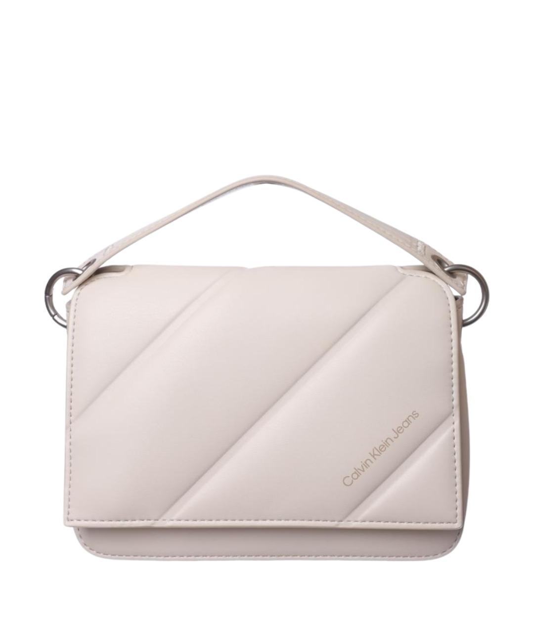CALVIN KLEIN Белая сумка через плечо из искусственной кожи, фото 1