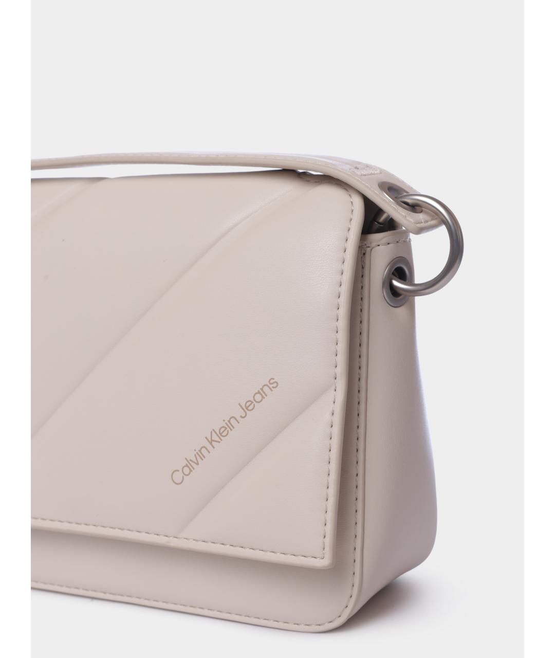 CALVIN KLEIN Белая сумка через плечо из искусственной кожи, фото 4