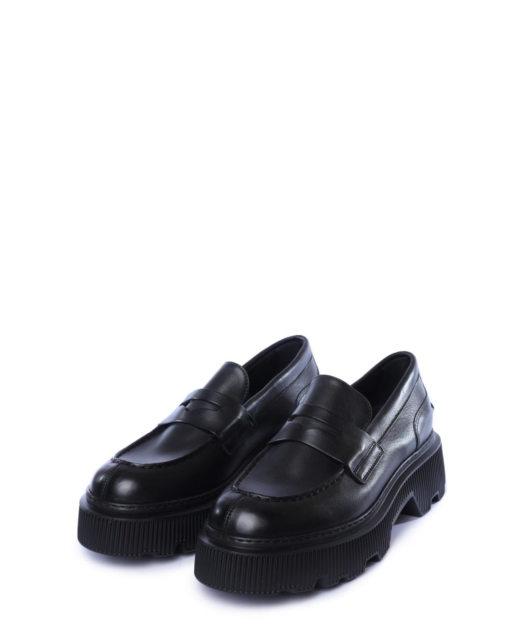 SANTONI Черные кожаные лоферы, фото 2