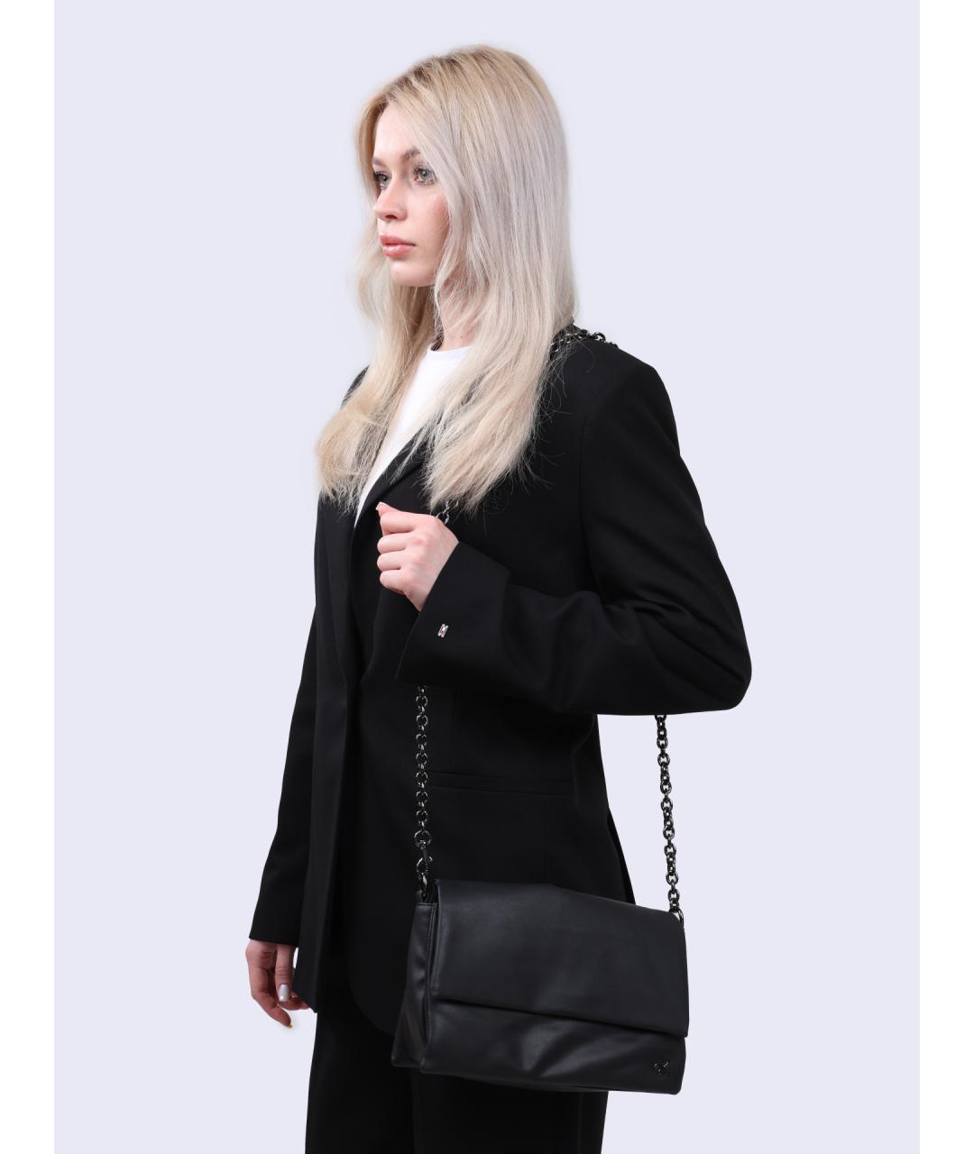 CALVIN KLEIN Черная сумка через плечо из искусственной кожи, фото 2