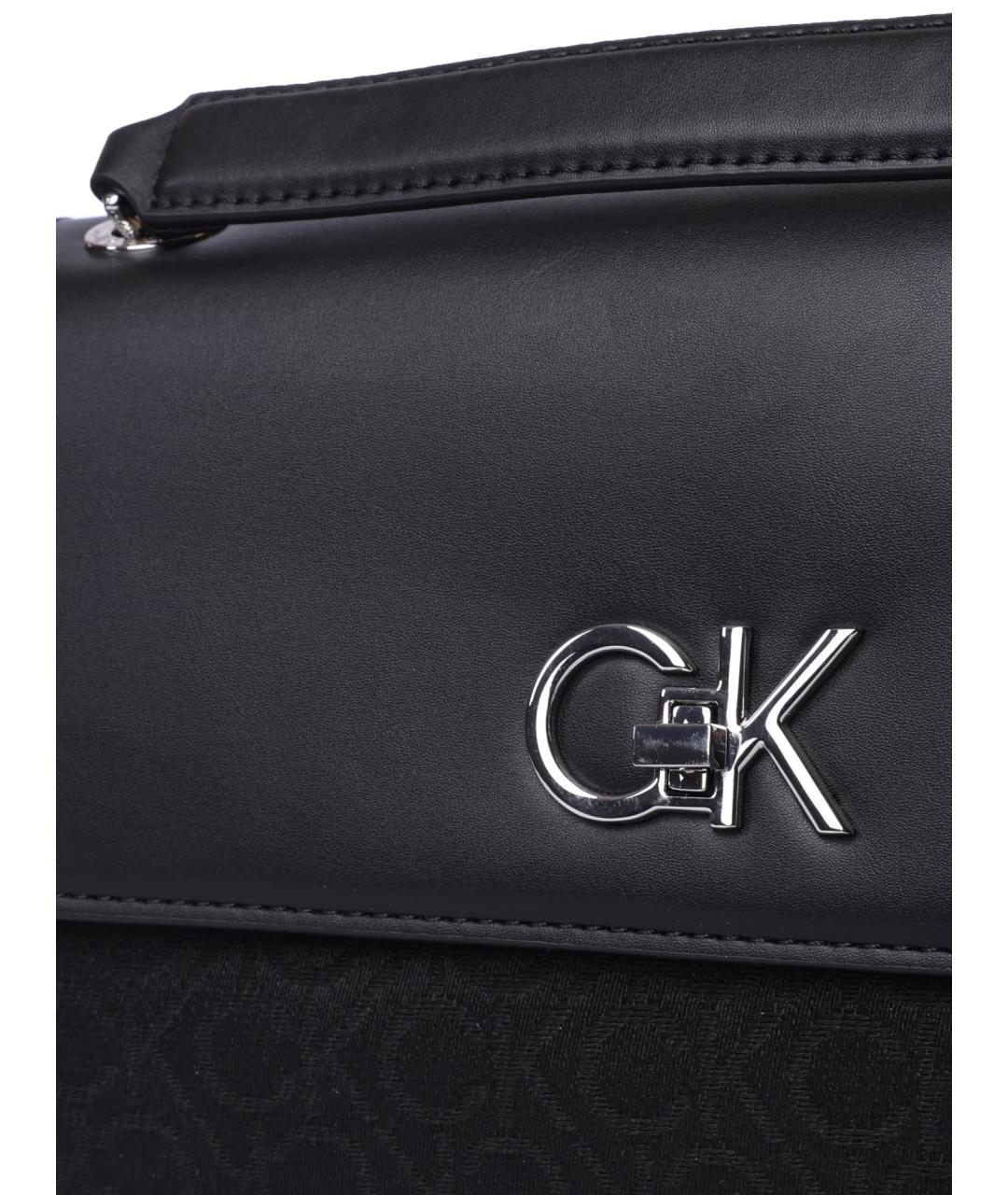 CALVIN KLEIN Черная синтетическая сумка через плечо, фото 3