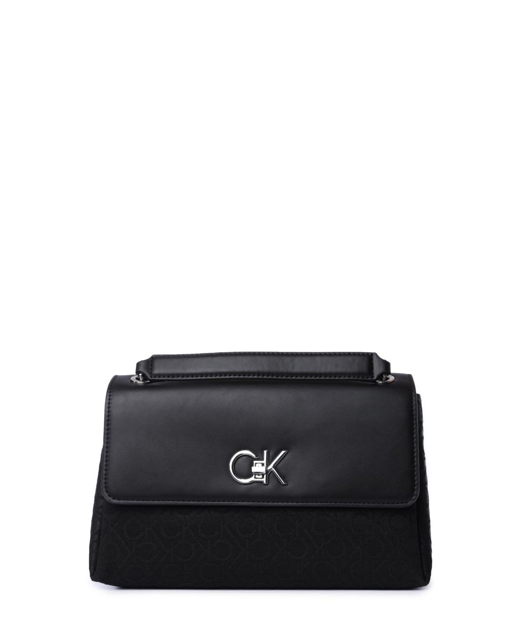 CALVIN KLEIN Черная синтетическая сумка через плечо, фото 1