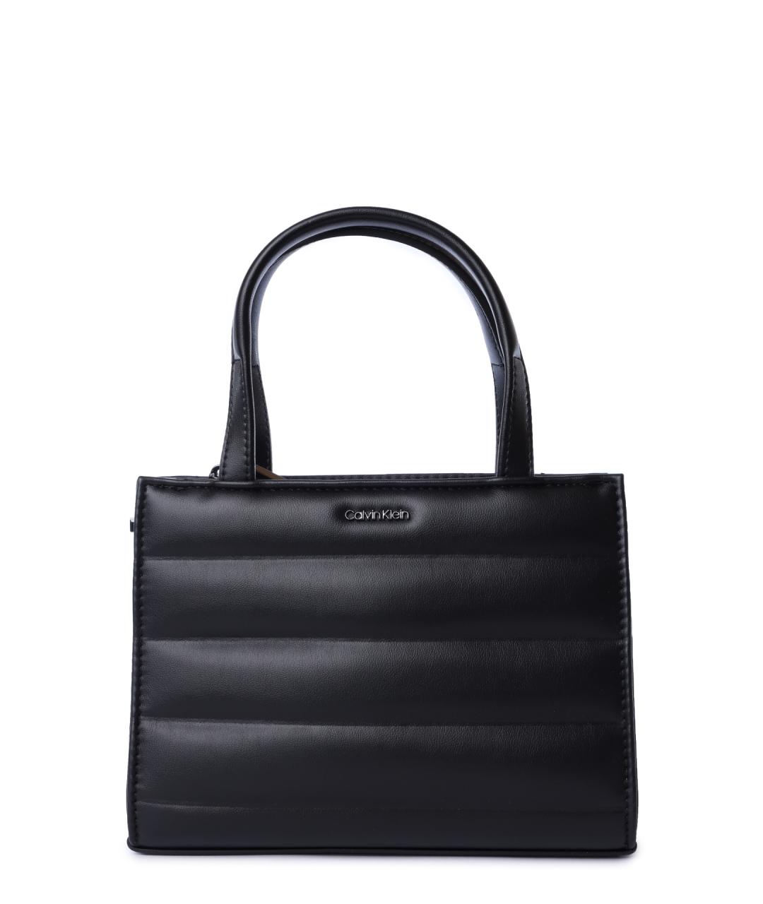 CALVIN KLEIN Черная сумка тоут из искусственной кожи, фото 1