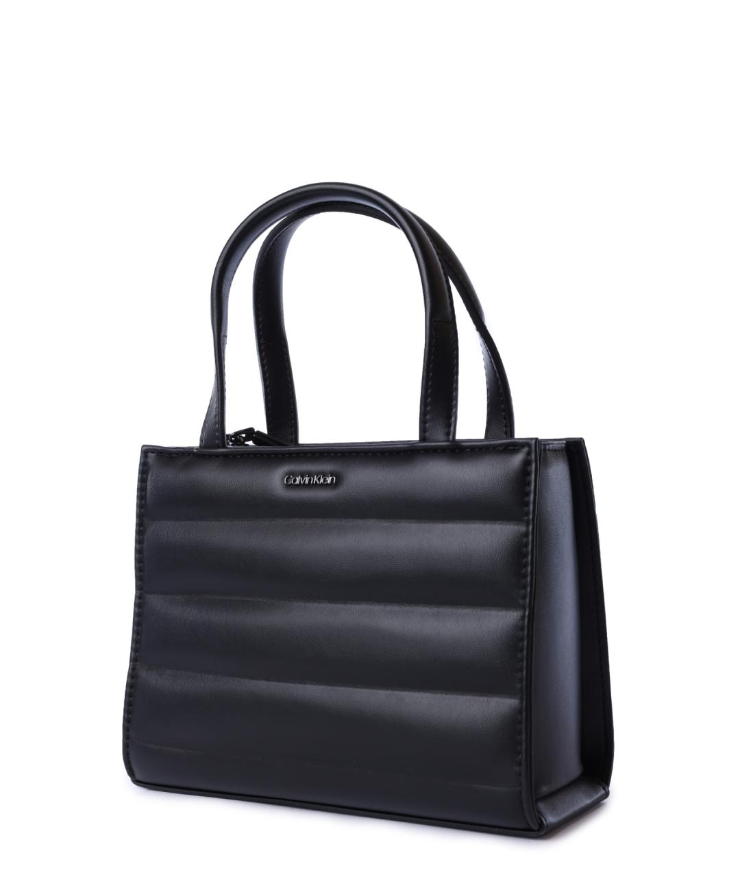 CALVIN KLEIN Черная сумка тоут из искусственной кожи, фото 2