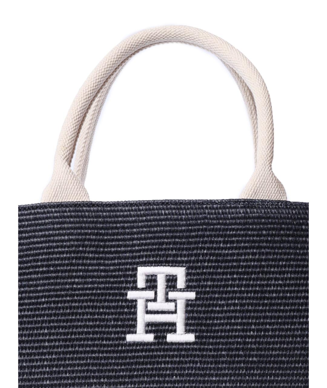 TOMMY HILFIGER Темно-синяя тканевая сумка тоут, фото 3