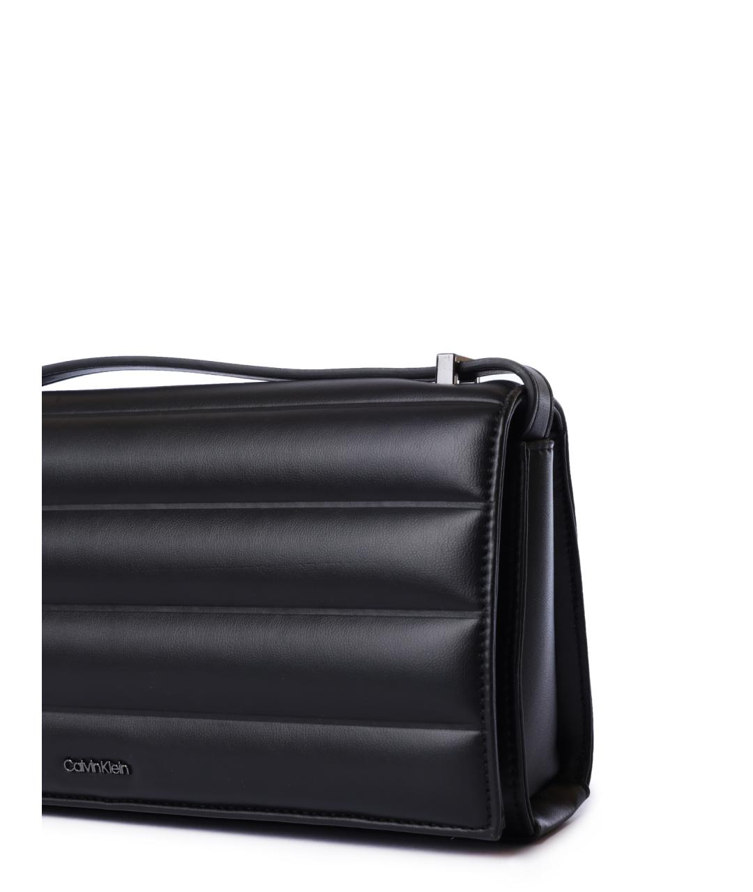 CALVIN KLEIN Черная сумка через плечо из искусственной кожи, фото 3
