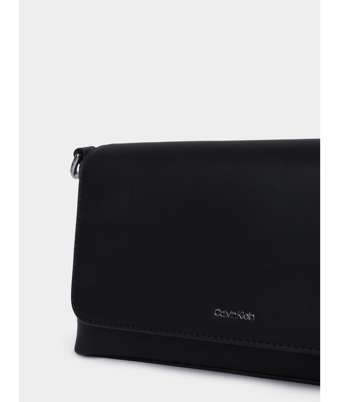 CALVIN KLEIN Черная сумка через плечо из искусственной кожи, фото 4
