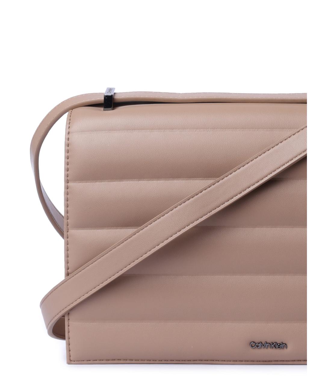 CALVIN KLEIN Бежевая сумка через плечо из искусственной кожи, фото 3