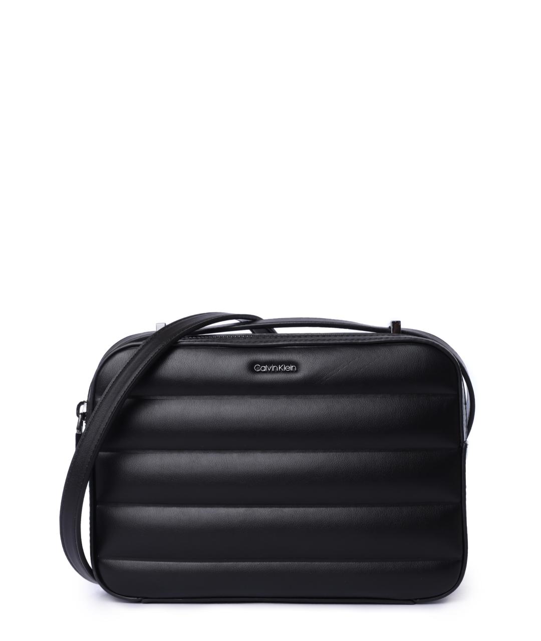 CALVIN KLEIN Черная сумка через плечо из искусственной кожи, фото 1