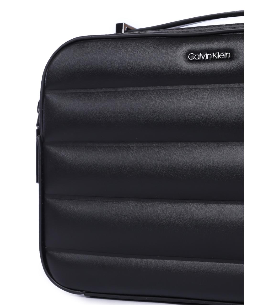CALVIN KLEIN Черная сумка через плечо из искусственной кожи, фото 3