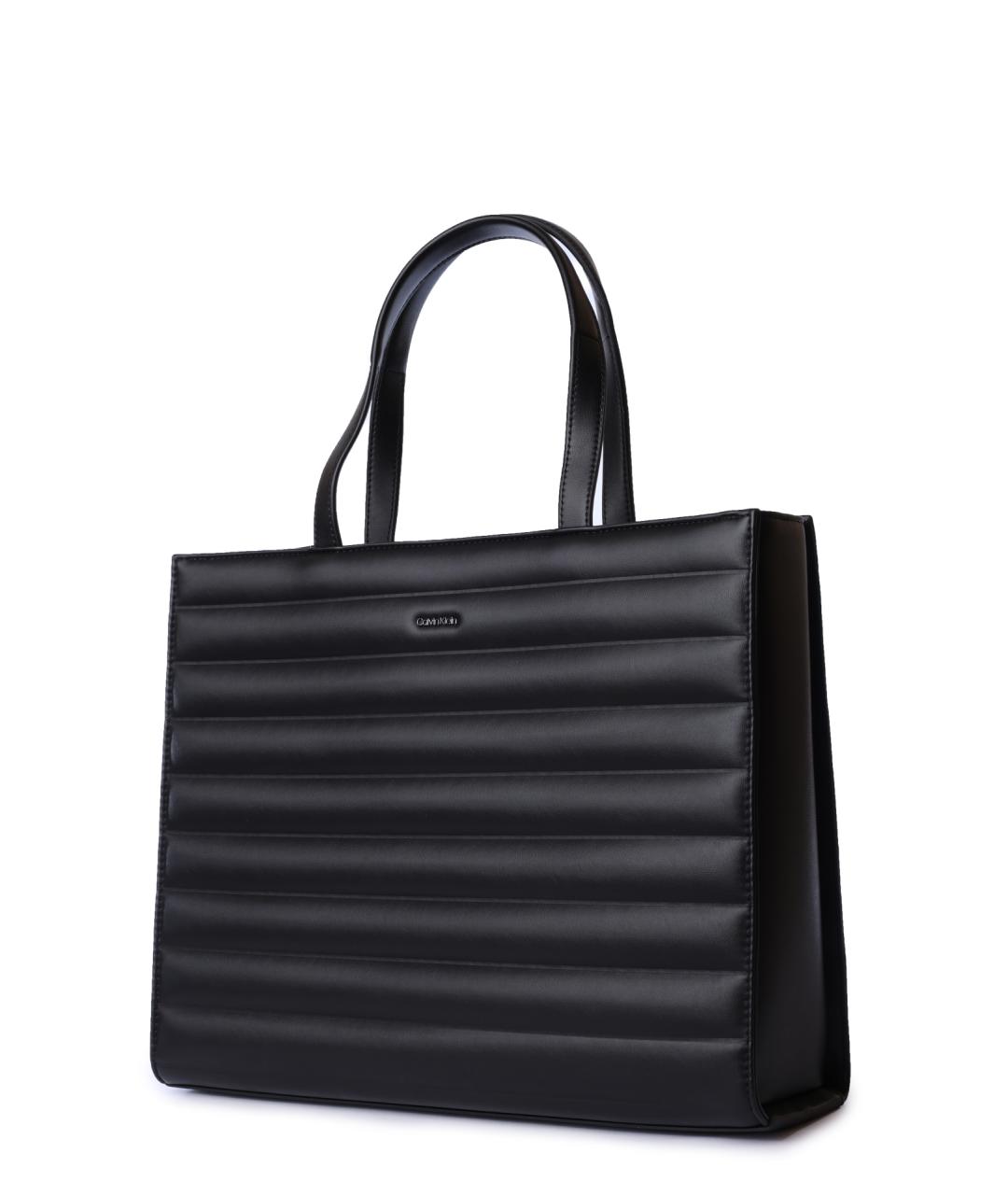 CALVIN KLEIN Черная сумка тоут, фото 2
