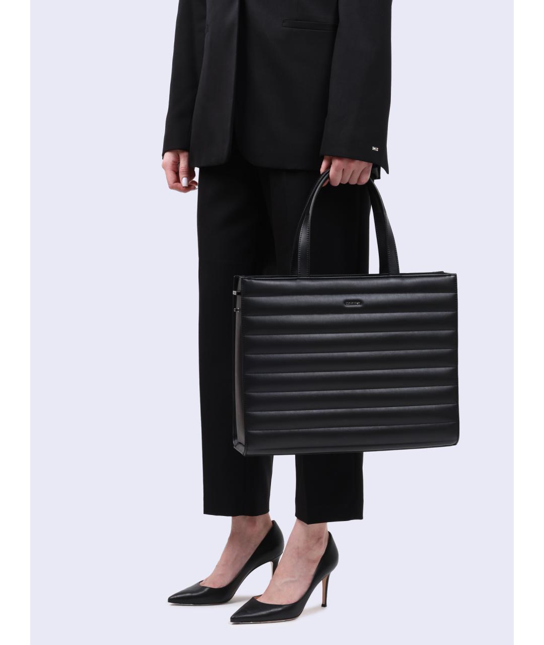 CALVIN KLEIN Черная сумка тоут, фото 6