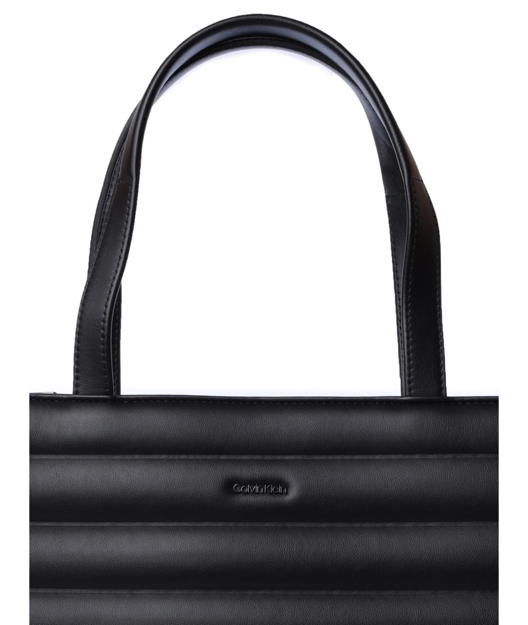 CALVIN KLEIN Черная сумка тоут, фото 3