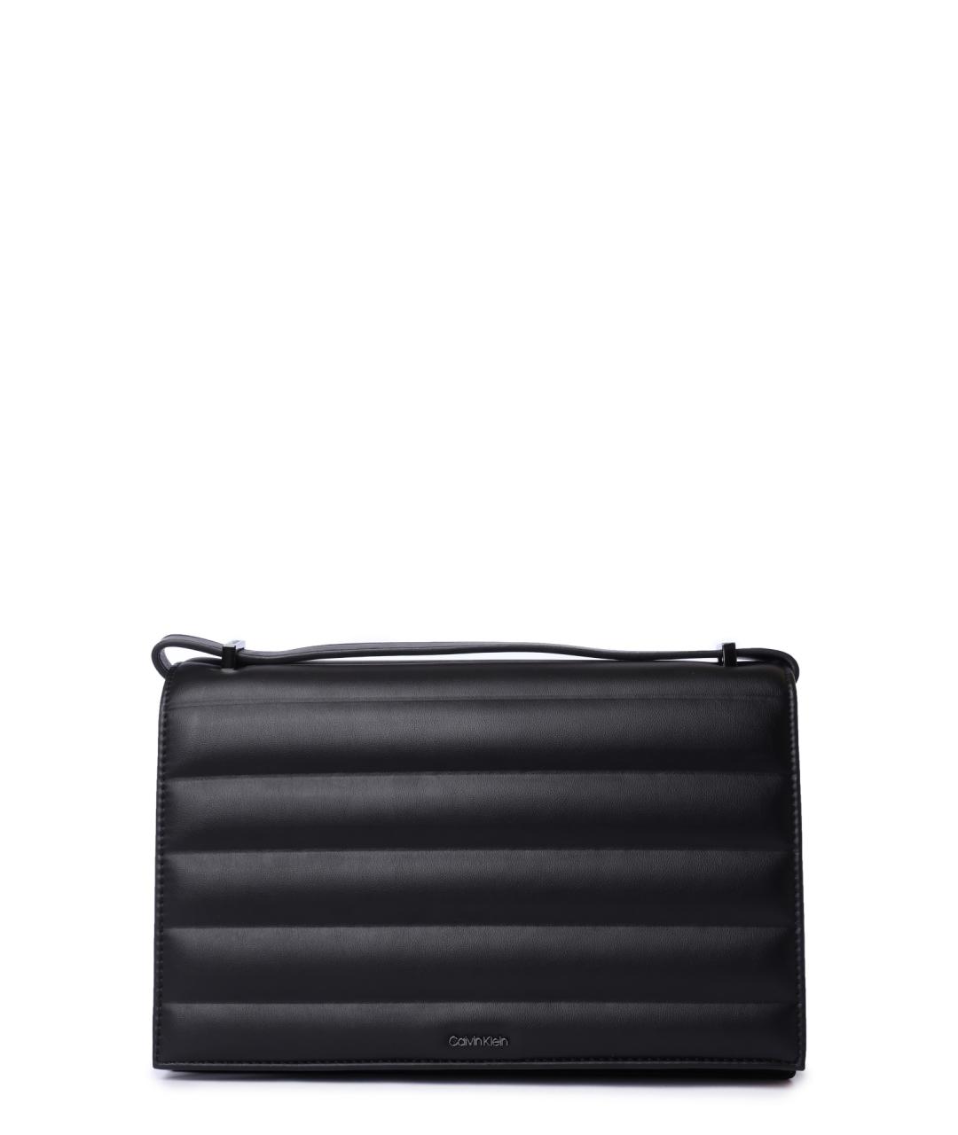 CALVIN KLEIN Черная сумка через плечо из искусственной кожи, фото 1