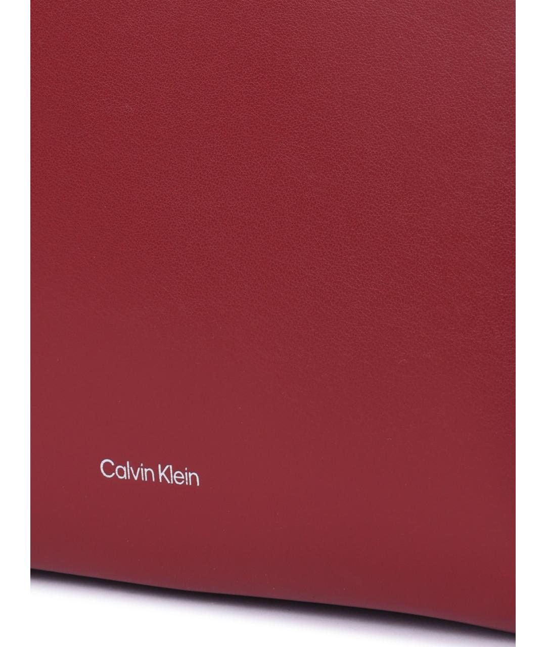 CALVIN KLEIN Красная сумка через плечо из искусственной кожи, фото 4