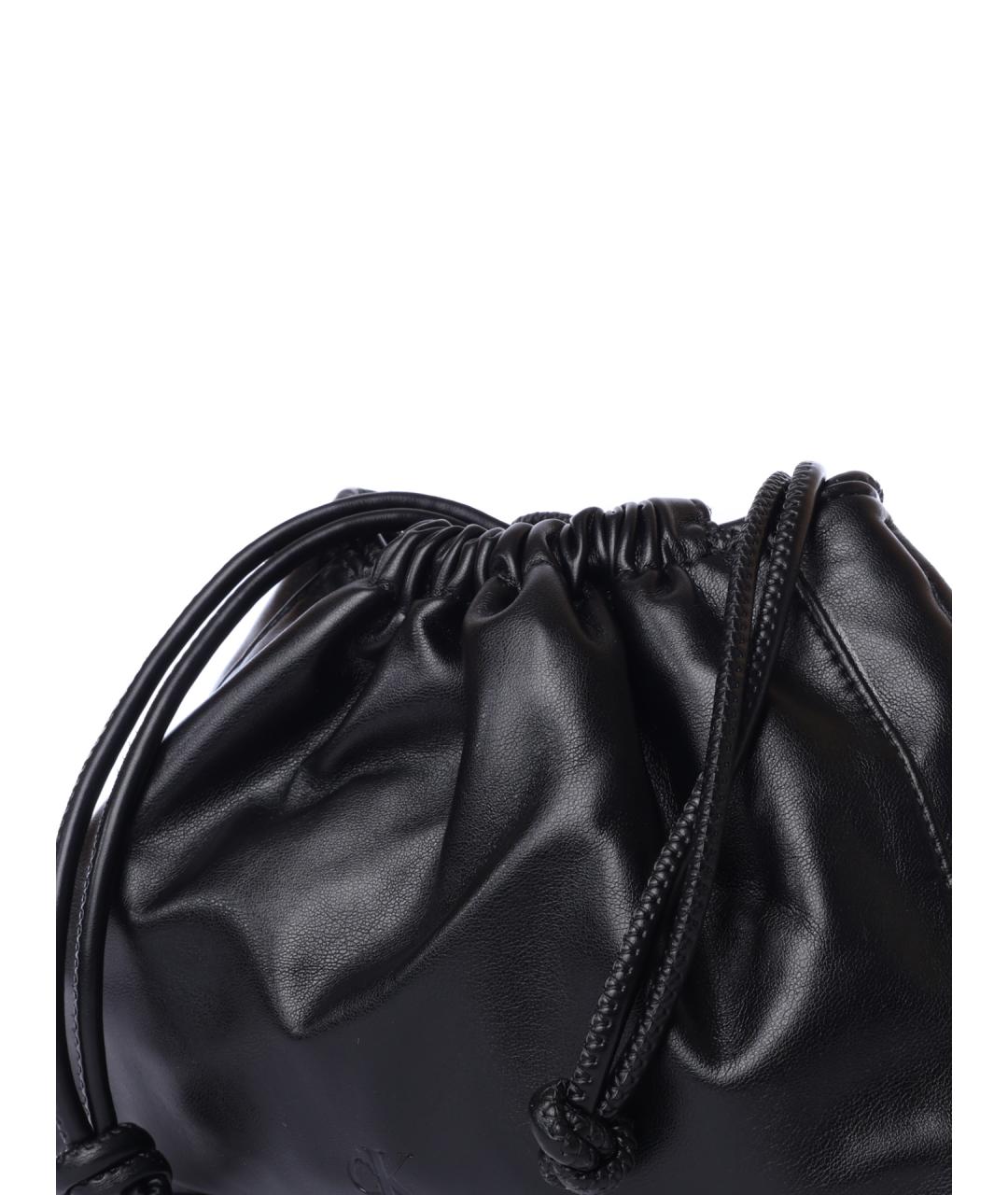 CALVIN KLEIN Черная сумка с короткими ручками из искусственной кожи, фото 4