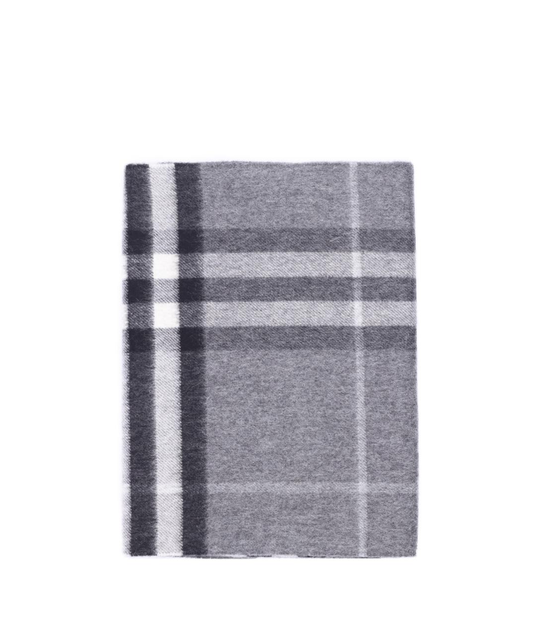 BURBERRY Серый кашемировый шарф, фото 2