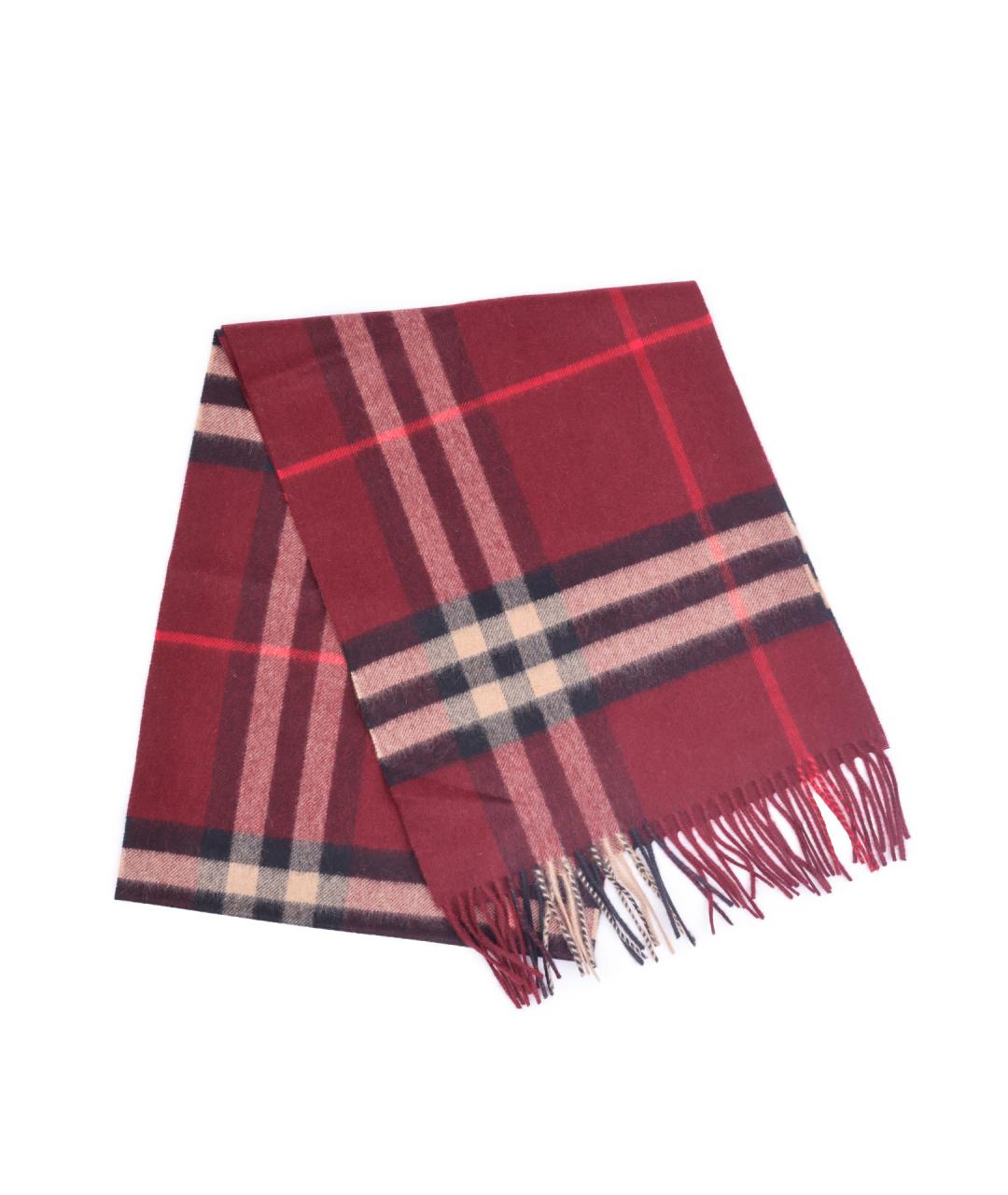BURBERRY Бордовый кашемировый шарф, фото 1