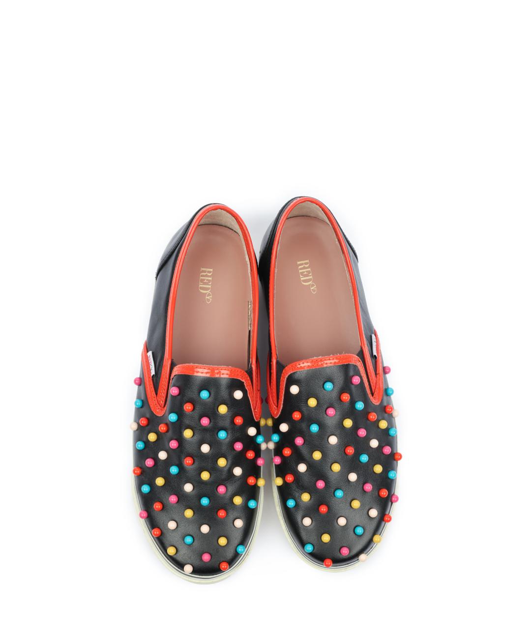VALENTINO Черные кожаные слипоны, фото 4