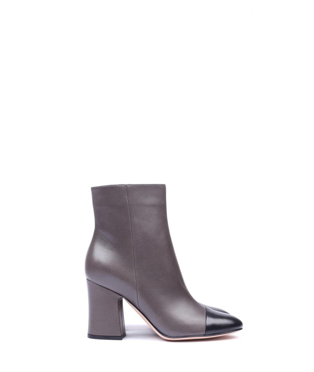 GIANVITO ROSSI Серые кожаные ботильоны, фото 1