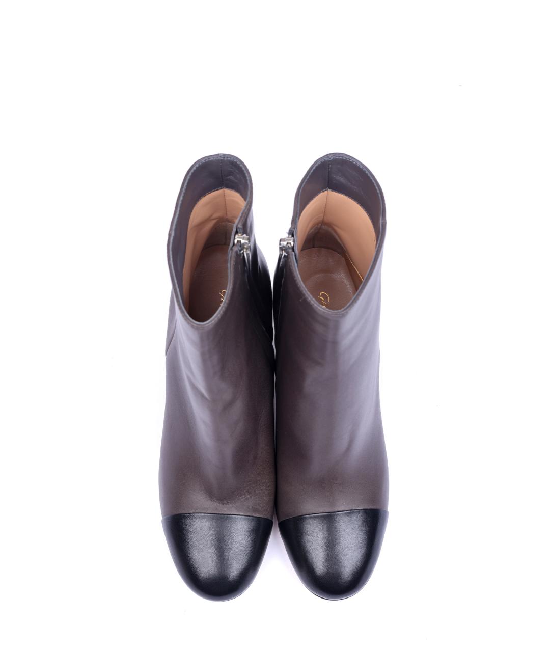 GIANVITO ROSSI Серые кожаные ботильоны, фото 3