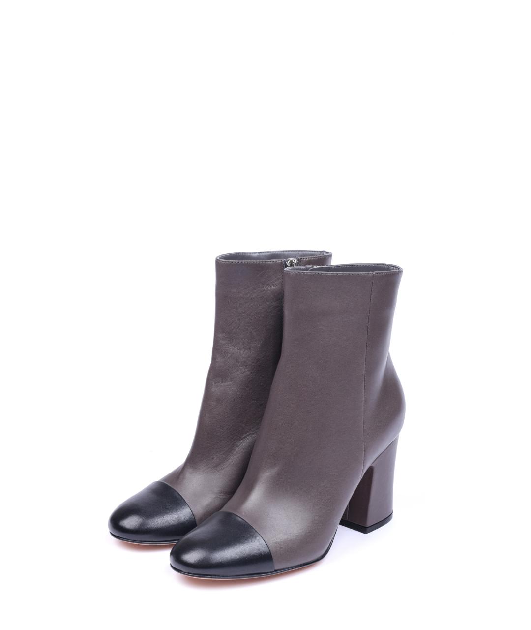 GIANVITO ROSSI Серые кожаные ботильоны, фото 5