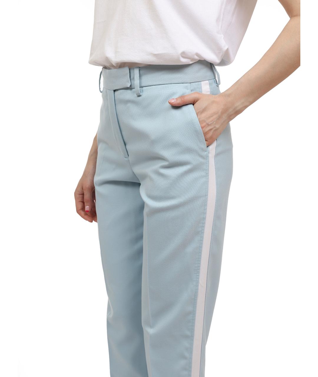 CALVIN KLEIN Голубые прямые брюки, фото 3