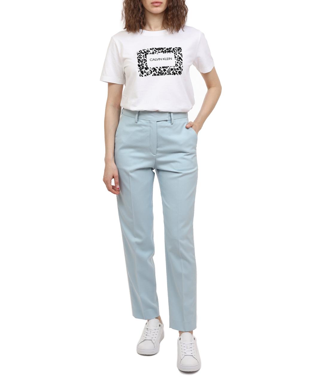 CALVIN KLEIN Голубые прямые брюки, фото 2