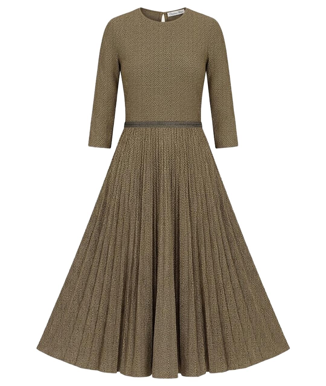CHRISTIAN DIOR Золотое полиэстеровое коктейльное платье, фото 1
