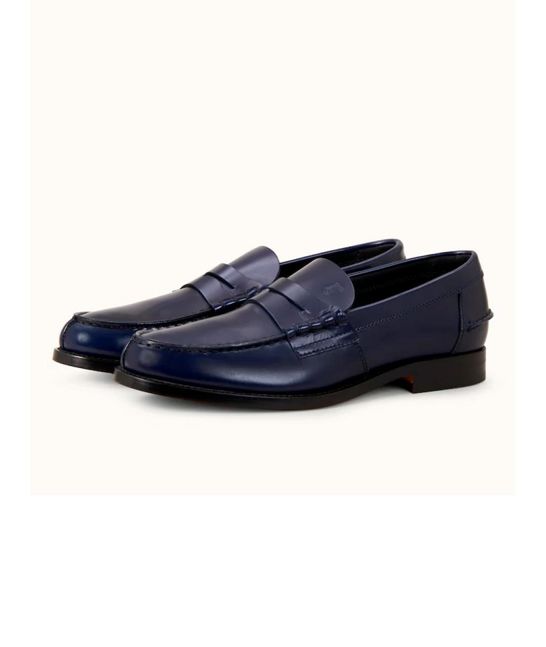 TOD'S Синие кожаные лоферы, фото 2