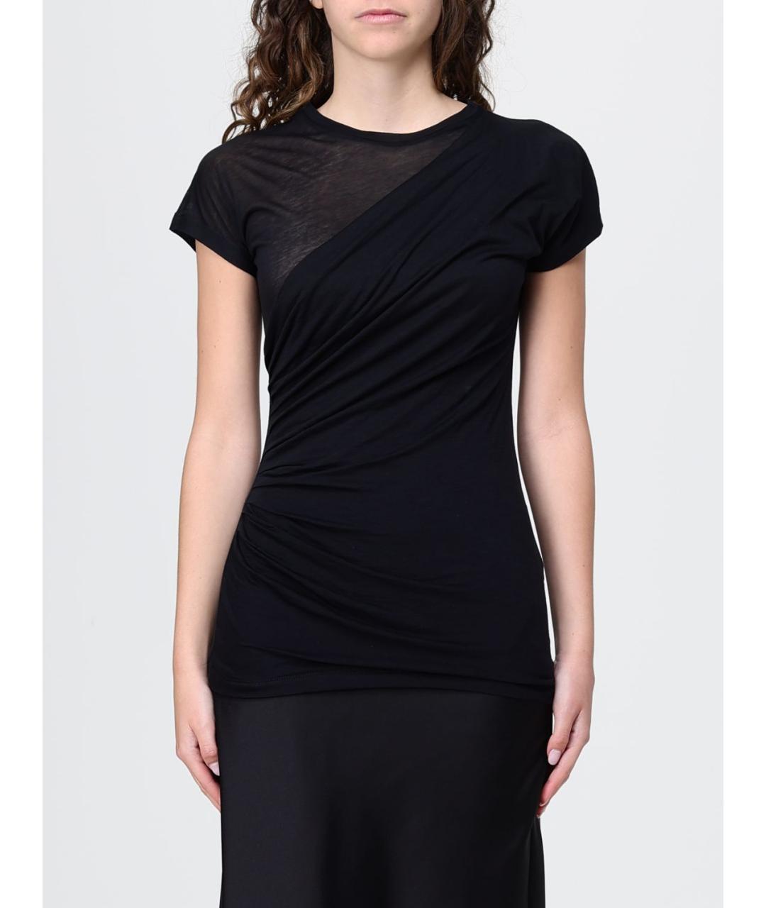 BALMAIN Черная хлопковая футболка, фото 4