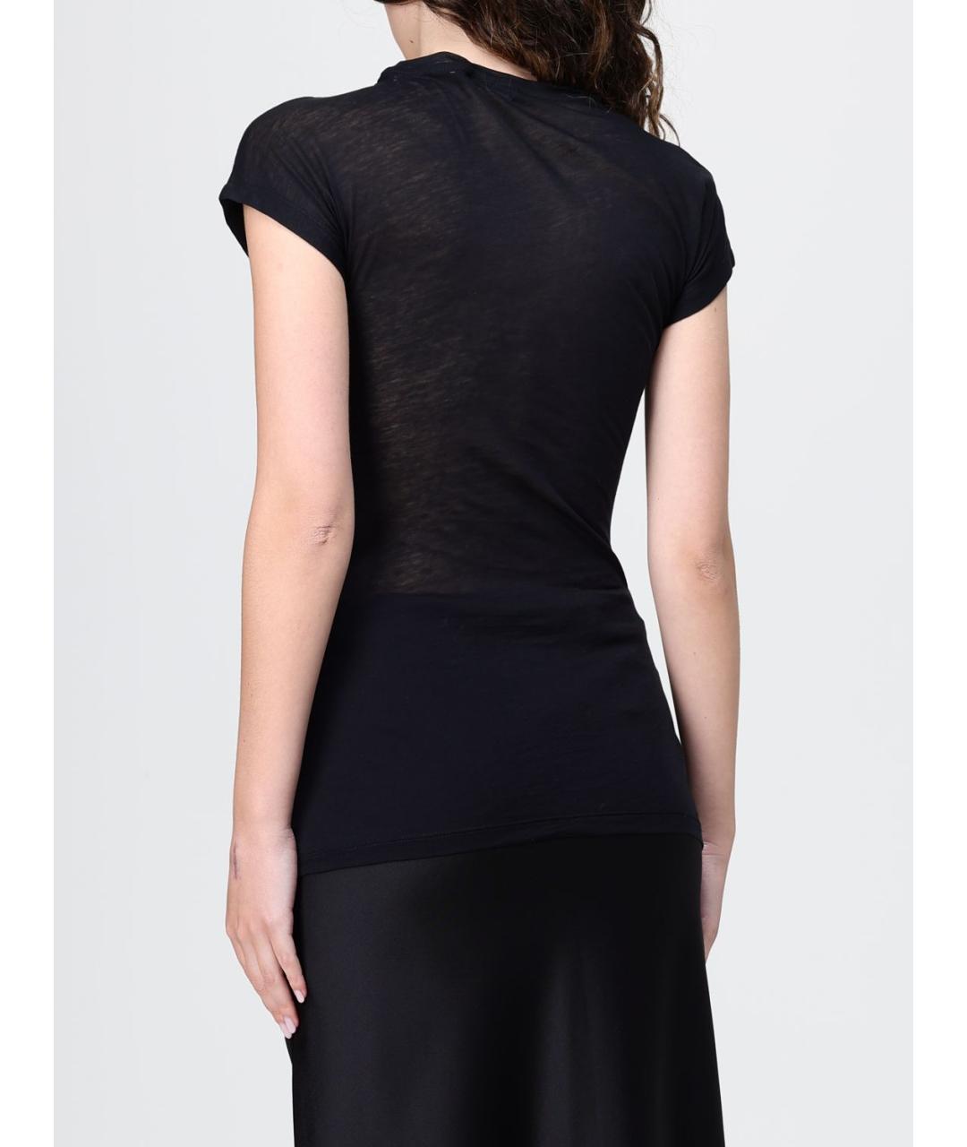 BALMAIN Черная хлопковая футболка, фото 2