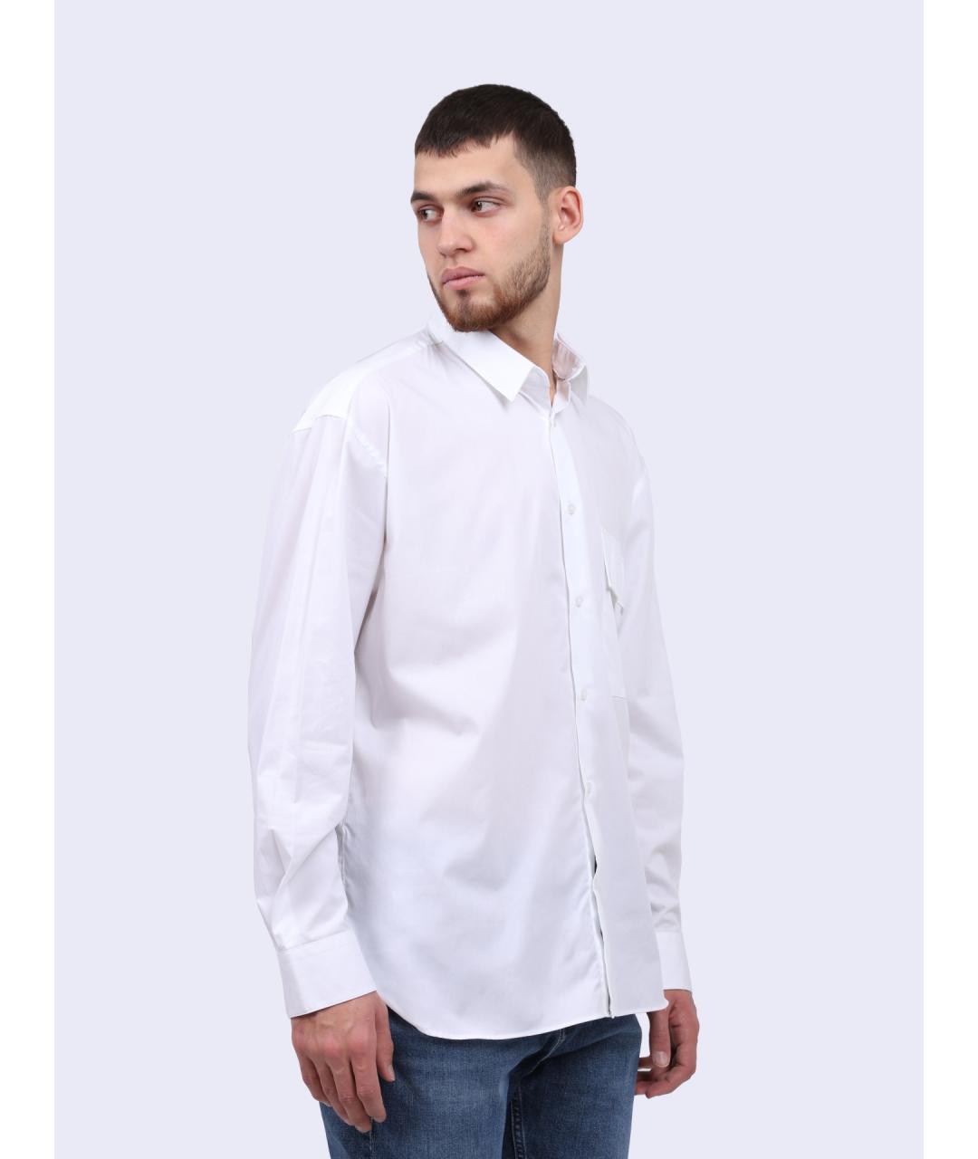 CALVIN KLEIN Белая хлопковая классическая рубашка, фото 3
