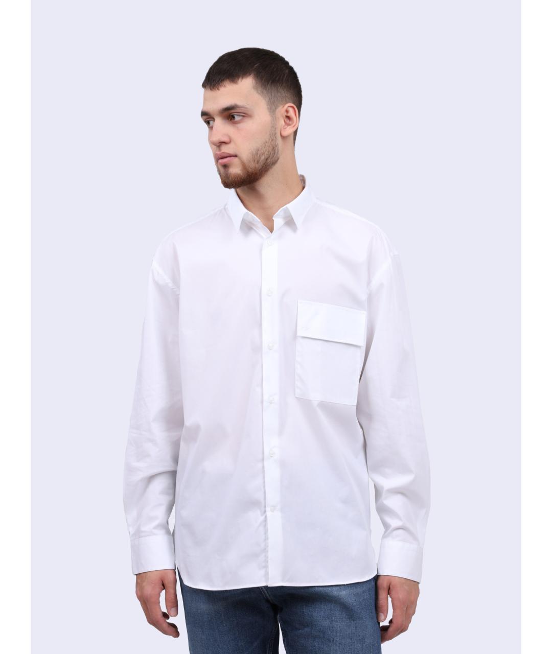 CALVIN KLEIN Белая хлопковая классическая рубашка, фото 2