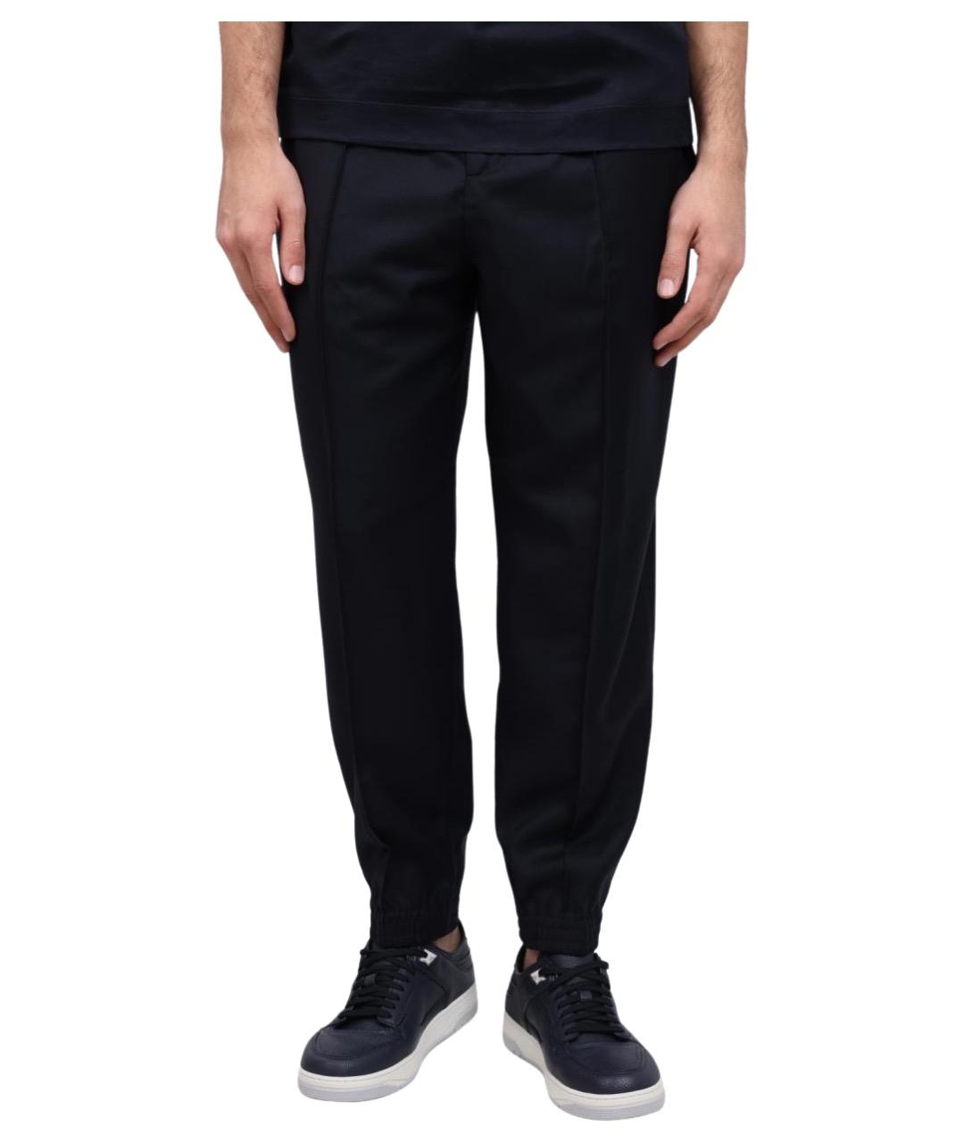 EMPORIO ARMANI Темно-синие повседневные брюки, фото 1