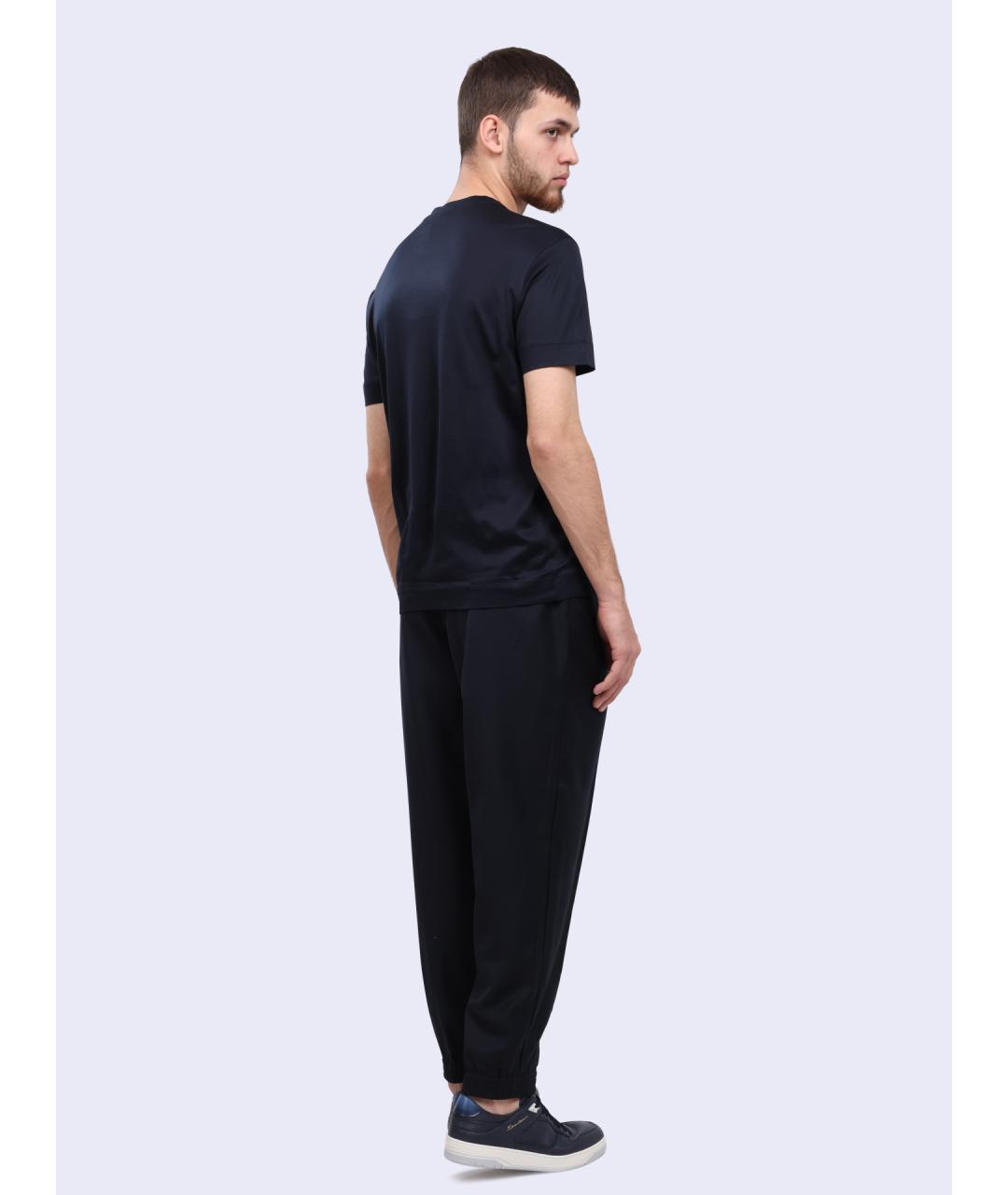 EMPORIO ARMANI Темно-синие повседневные брюки, фото 5