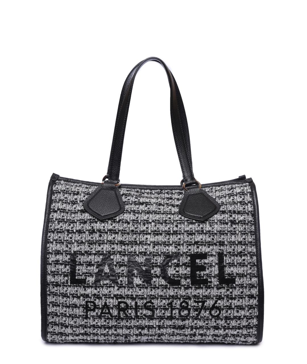 LANCEL Черная тканевая сумка тоут, фото 1