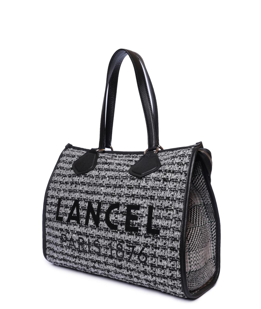 LANCEL Черная тканевая сумка тоут, фото 2